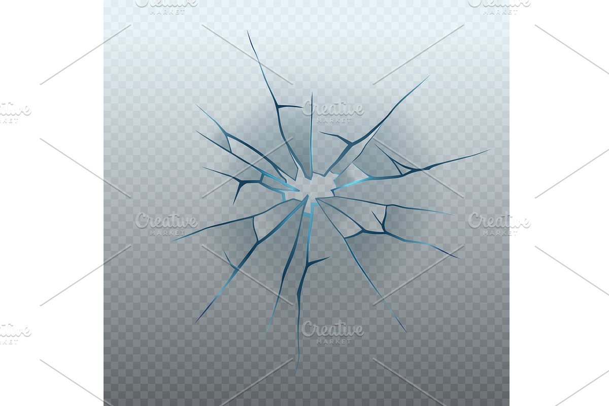 Realistic glass crack isolated, a Texture Illustration by Things for designers