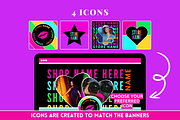 Neon Social Media Banners + Icons, a Social Media Template by SunshineStudioBoutique (Thumbnail 7 of 9)