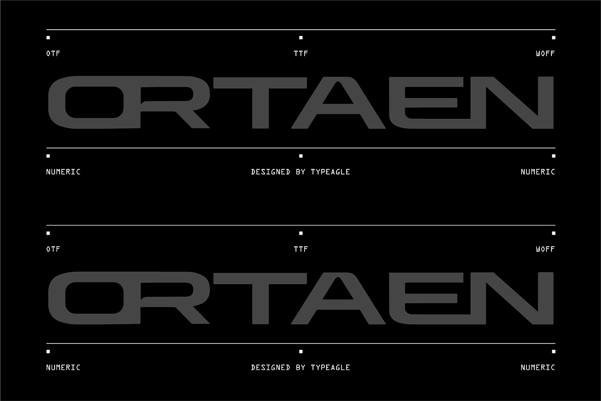 Ortaen - Futuristic Display Font, a Sans Serif Font by Typeagle (Photo 4 of 10)