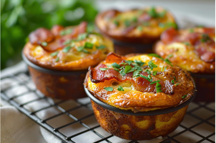 Hearty Baked bacon egg muffins, a Food & Drink Photo by Ylivdesign