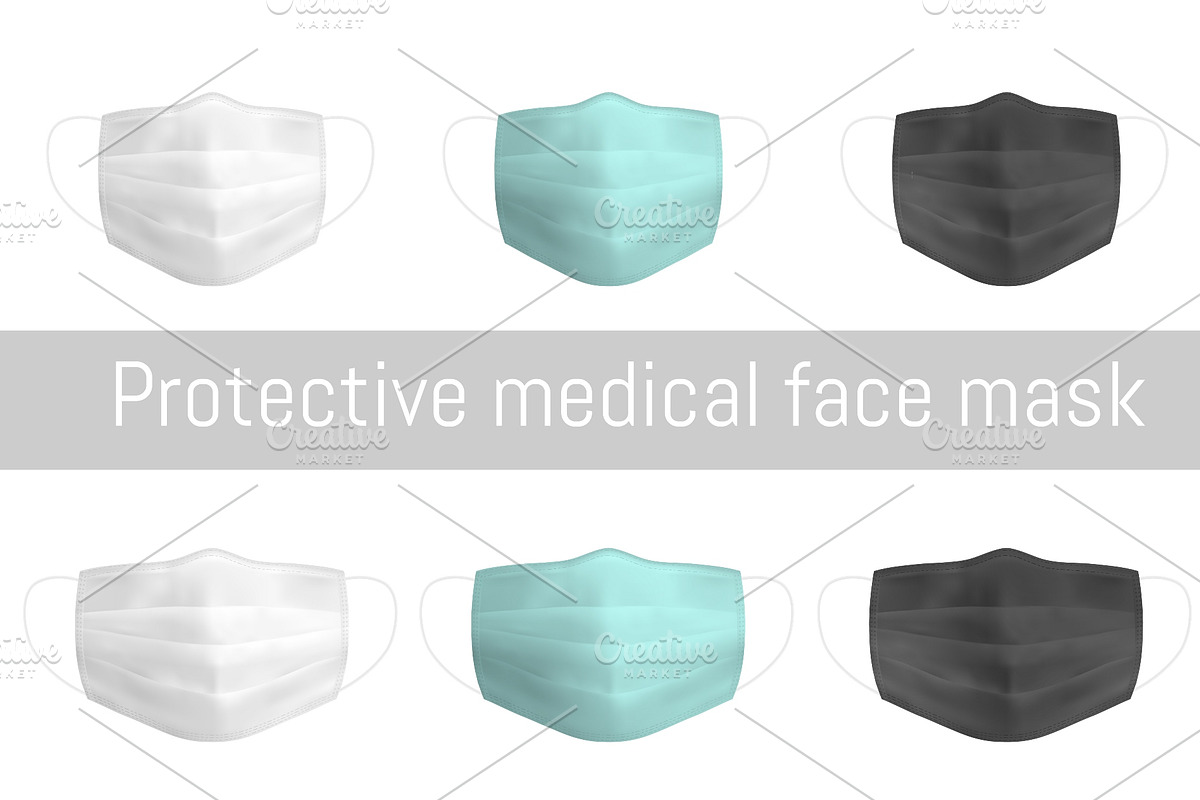Color medical mask, a Mask Mockup by Kseniia_designer's shop (Photo 2 of 2)