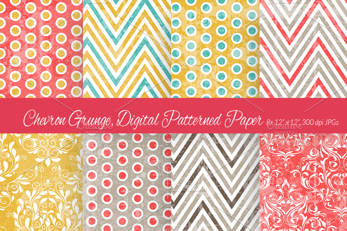 Chevron Grunge, Digital Paper 2