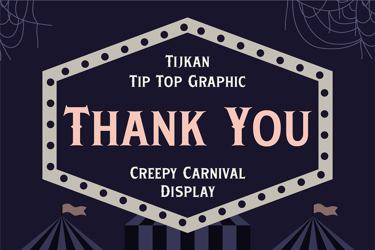 Tijkan – Creepy Carnival Display, a Serif Font by Tiptop Graphic (Photo 8 of 8)