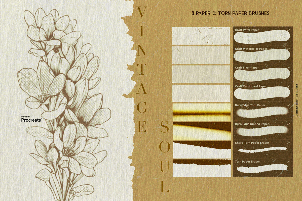 Vintage Soul Procreate Kit, a Brush Add-On by Liquid Amethyst Art (Photo 10 of 12)