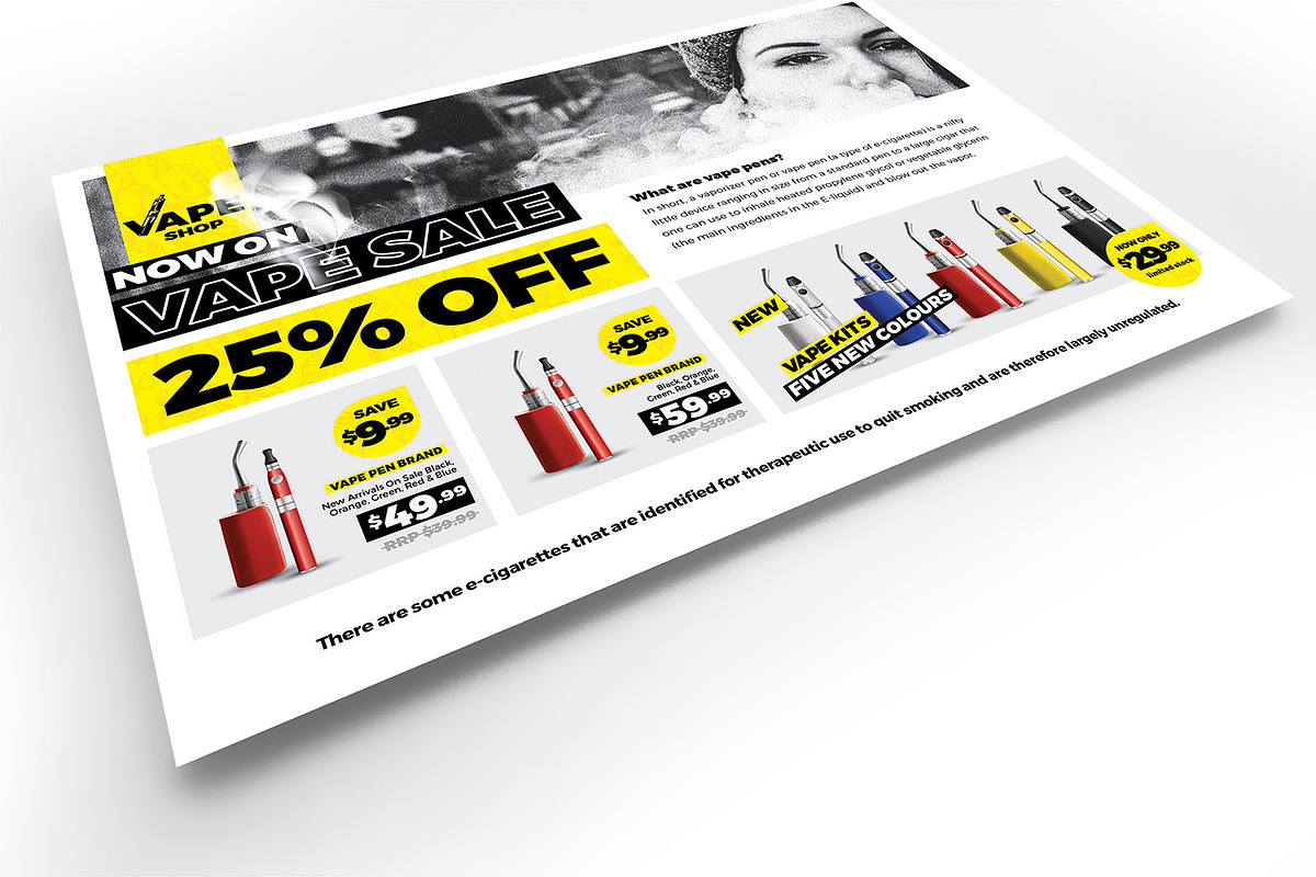 Vape Shop Flyer Template, a Flyer Template by BrandPacks