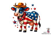 4th of July Cute Cow PNG Bundle, an Illustration by Clipart Bloom (Thumbnail 6 of 11)