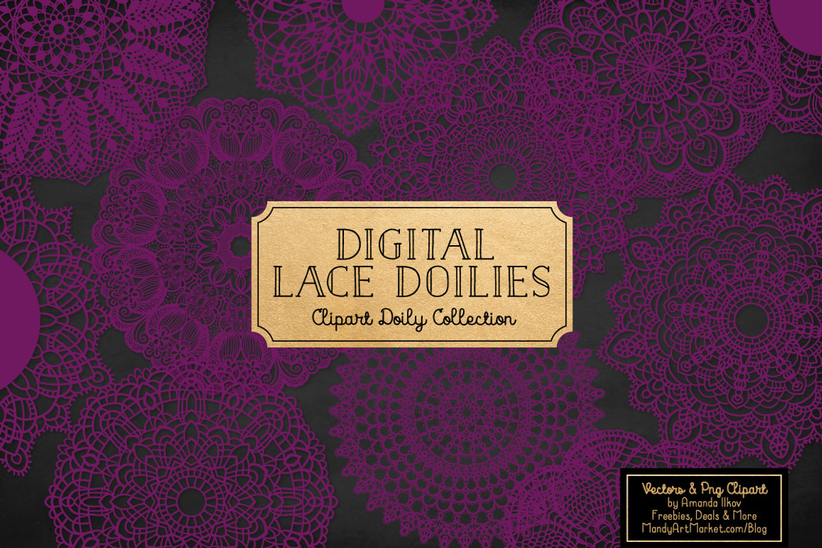 Plum Lace Clipart Doilies, an Illustration by Amanda Ilkov (Photo 2 of 4)