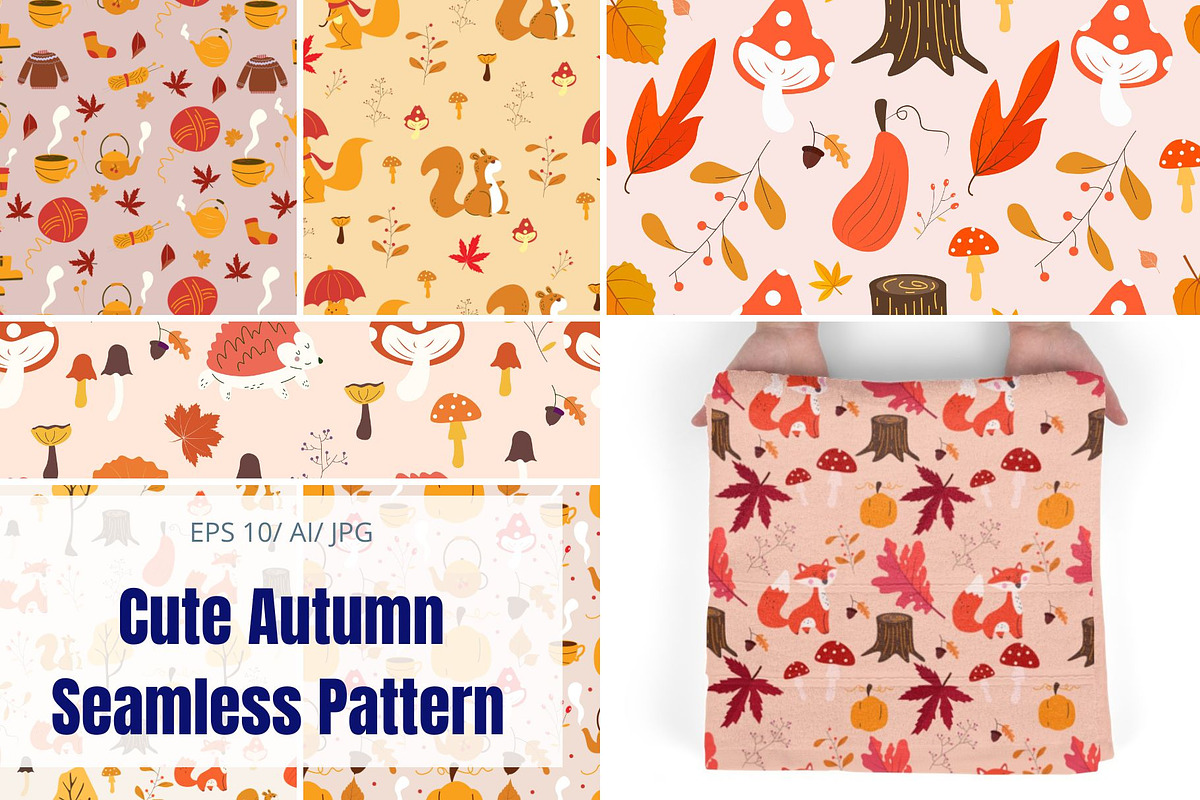 Cute Autumn Seamless Pattern Fall, a Pattern Graphic by ItsReksita Pattern (Photo 1 of 9)