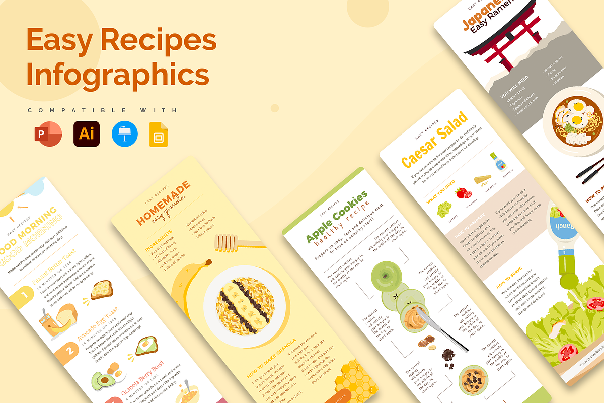 Easy Recipes Infographic Templates, a Presentation Template by Slidesmash