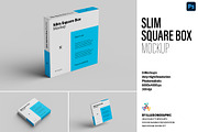 Slim Square Box Mockups - 6 views, a Mockup by Illusiongraphic (Thumbnail 1 of 15)