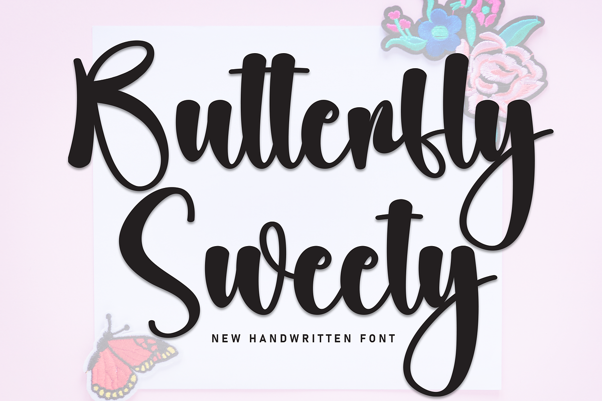 Butterfly Sweety | Script Font, a Handwritten Font by Scratchones (Photo 1 of 8)
