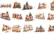 18 Gingerbread Train Clipart PNGs, a Decorative Illustration by Pati Charm Studio (Thumbnail 2 of 7)