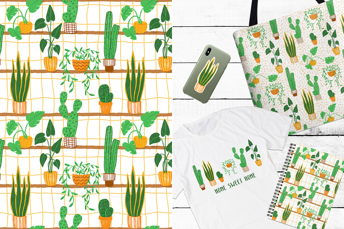 HOUSEPLANTS – PNG & Patterns Pack, an Object Illustration by Yashroom (Photo 3 of 3)