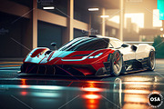 Supercar in the City Illustration, a Wallpaper Graphic by Other Side Art (Thumbnail 2 of 8)