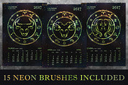 ZODIAC CALENDAR 2017 - green vector, a Texture Illustration by Nadin_Lebedeva (Thumbnail 5 of 7)