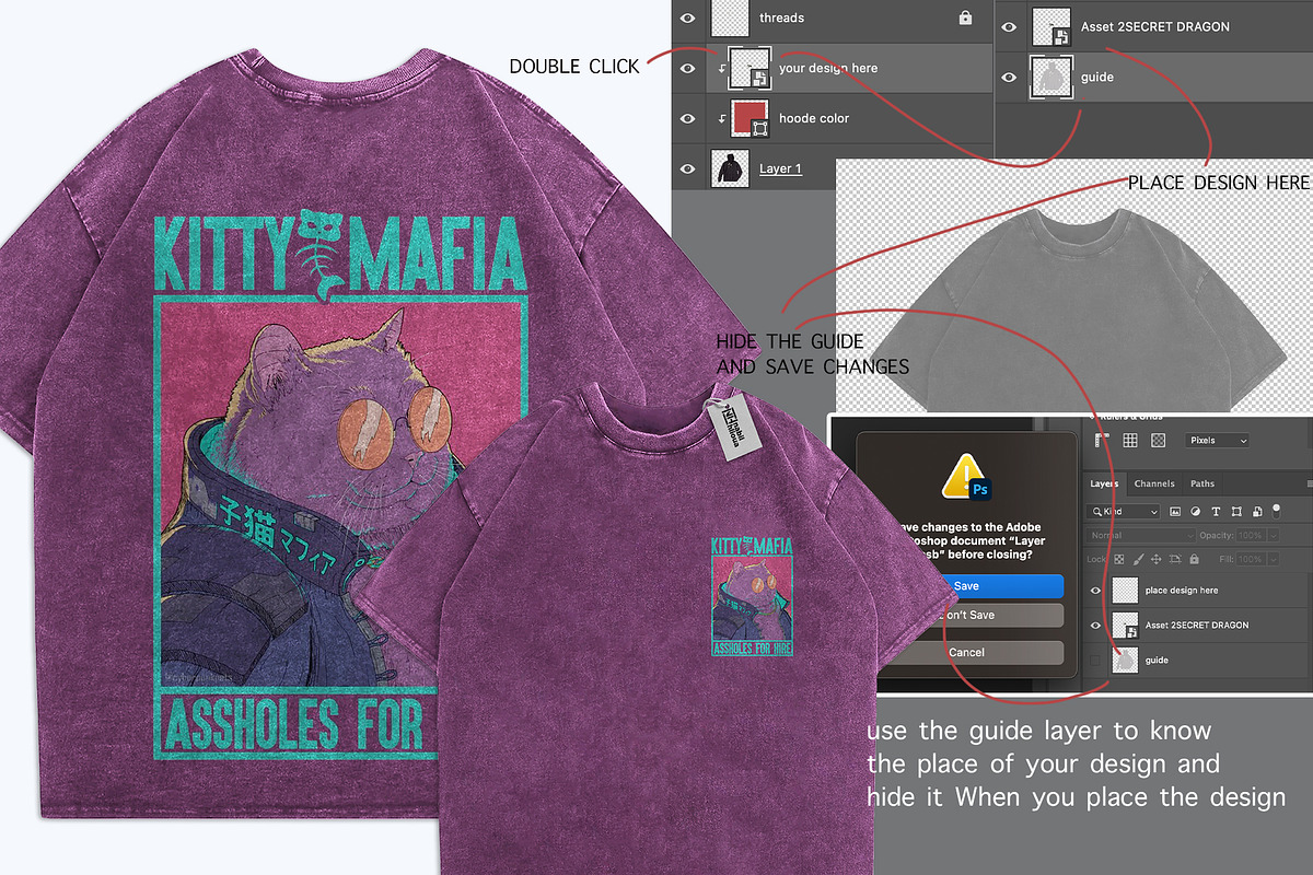 oversize Washed T Shirt PSD Mockup, a Shirt Mockup by NH graphic (Photo 2 of 4)