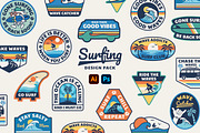 Surfing Design Pack, an Illustration by cd-design.co (Thumbnail 1 of 7)