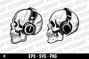 Skull in headphones vector., an Object Illustration by Vectorhight (Thumbnail 2 of 4)