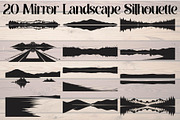 Mirror Landscape Silhouette, an Object Graphic by Designer_Momina (Thumbnail 1 of 20)