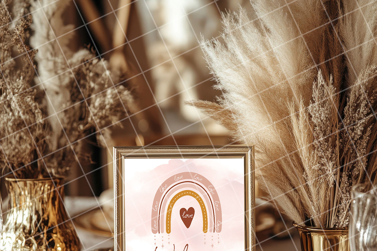 Boho 8x10 table sign number mockup, an Advertising Mockup by Blush Roses Print (Photo 3 of 8)