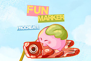 Fun Marker Procreate Brushes, a Brush Add-On by ProcreateiBox (Thumbnail 1 of 6)