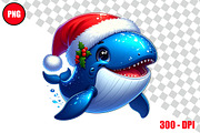 Christmas Whale Clipart Bundle Files, an Animal Illustration by taramija (Thumbnail 15 of 26)