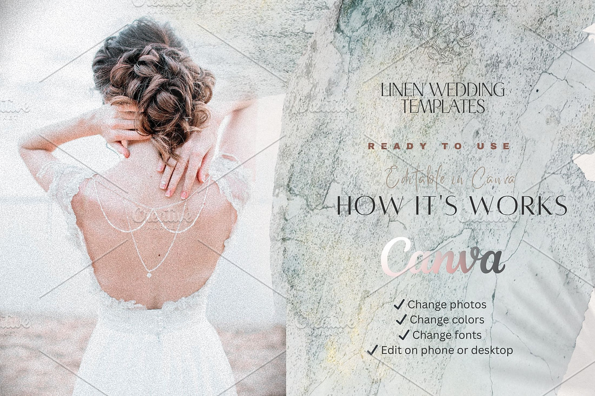 Linen Wedding Canva Templates Bundle, a Templates & Theme by Alisa Mikibith Art (Photo 6 of 7)