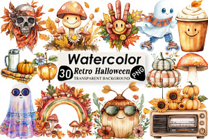 Retro Fall Png Fall Halloween, an Illustration by Black Bird Studio
