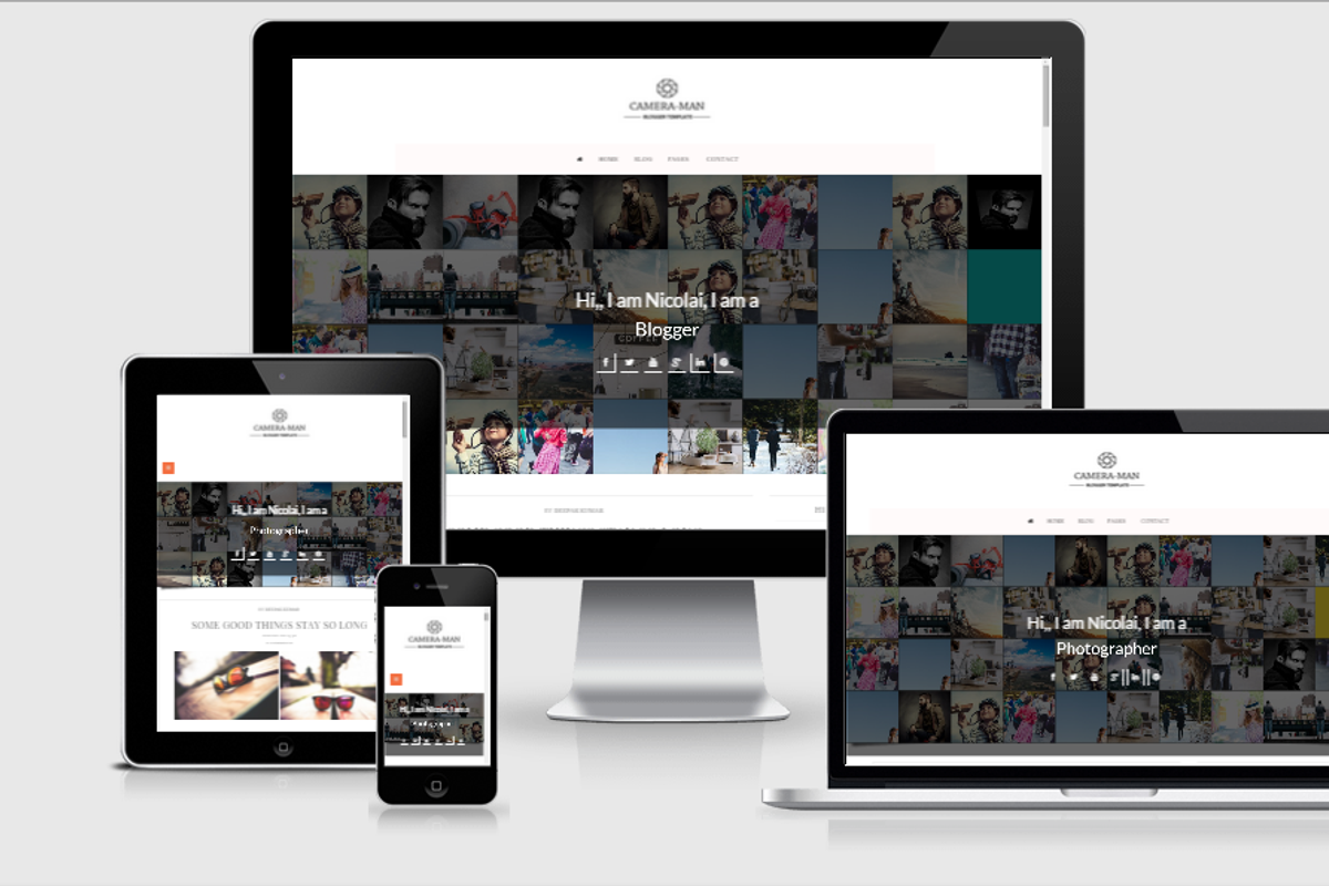 Camera-Man Blogger Template, a Websites & App Template by Yo..! Templates (Photo 1 of 4)