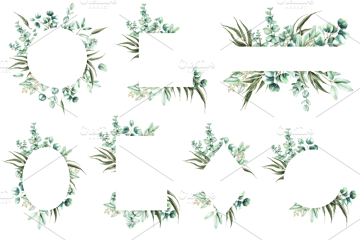 Eucalyptus Watercolor Illustrations, a Decorative Illustration by DioFlow (Photo 6 of 11)