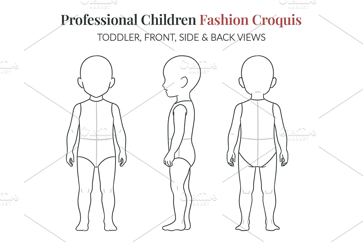 Toddler Fashion Croquis Bundle, a Person Illustration by Shorena Fashion Draws (Photo 2 of 13)