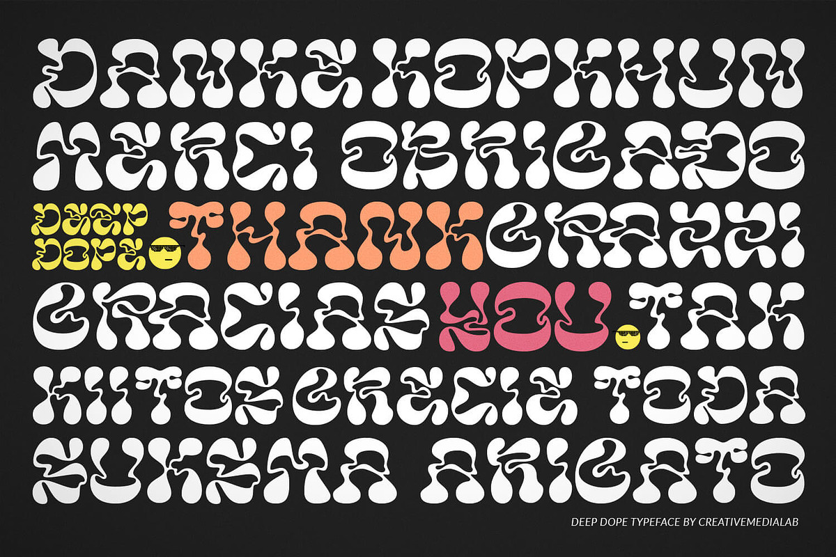 Deep Dope - Psychedelic Liquid Font, a Font by creativemedialab (Photo 10 of 10)