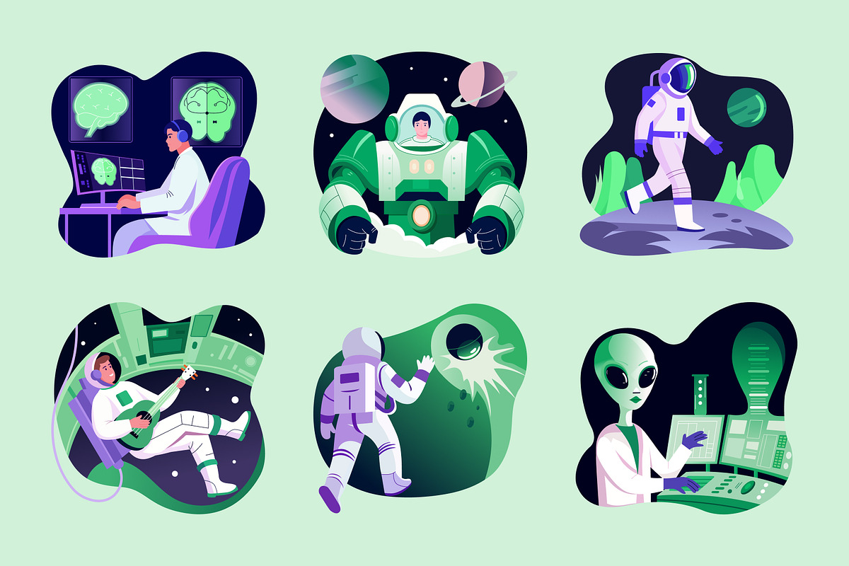 Animated Space and Sci Fi Illustrati, a Technology Illustration by Prosymbols (Photo 3 of 5)