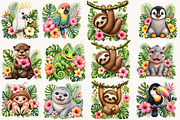 Watercolor Tropical Animals Clipart, a Seasonal Illustration by Designworld (Thumbnail 3 of 4)