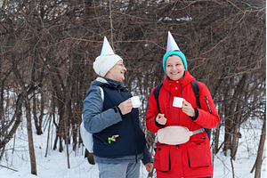 Two friends stand joyfully in a, a Person Photo by darksoul72