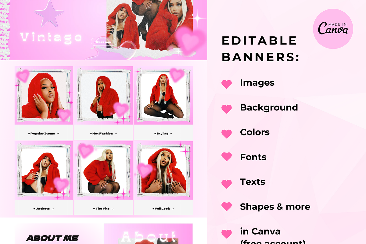 Girly Pink Heart Shopify Theme, a Shopify Template by PLANETSEL (Photo 5 of 6)