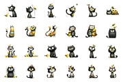 Quirky Cat and bird Clip-Art, an Illustration by CreationArt (Thumbnail 4 of 5)