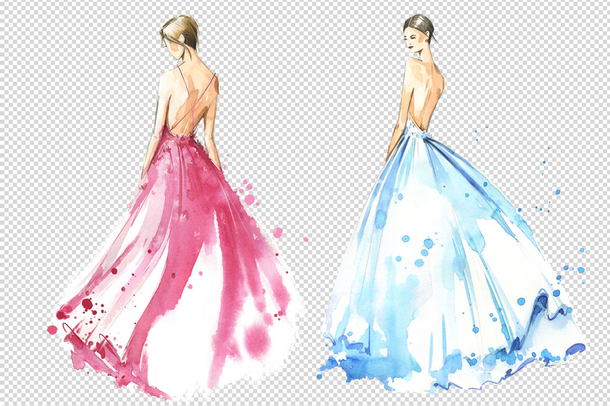 Floating watercolor dresses fashion, an Illustration by Kamenuka (Photo 3 of 4)