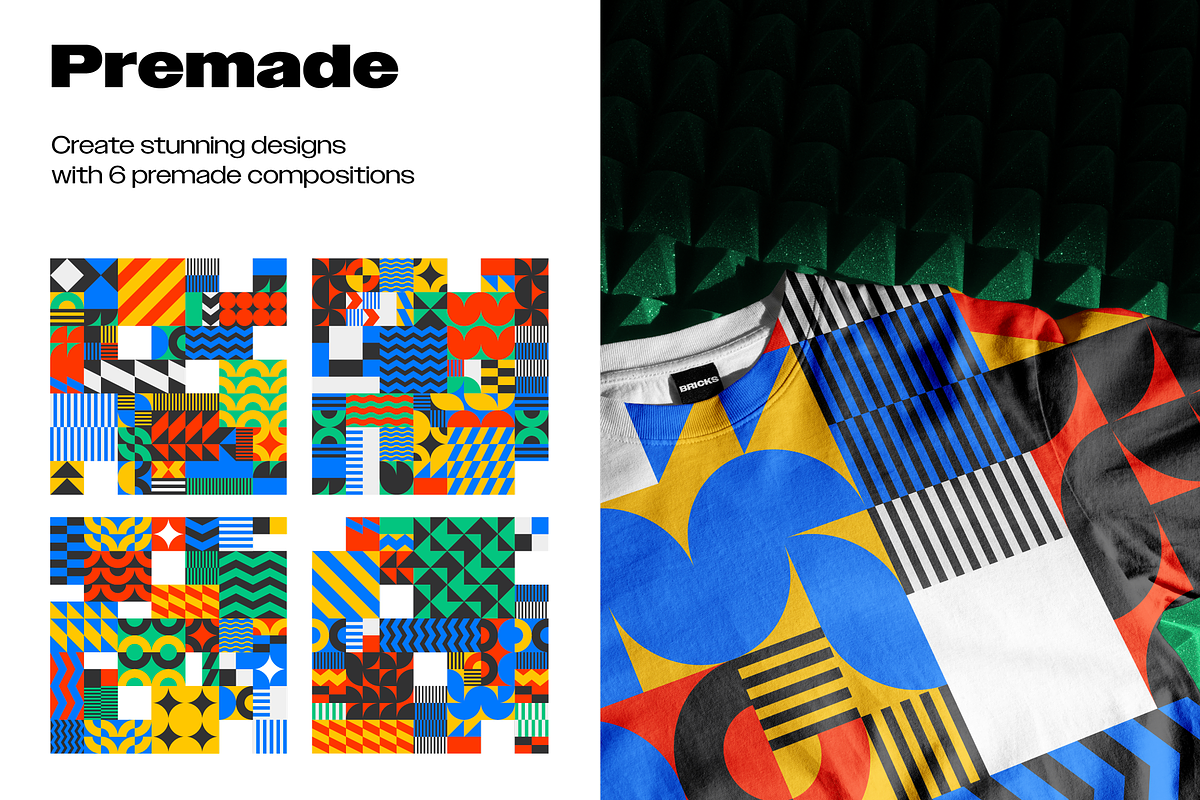 BRICKS-Geometric Pattern Collection, a Pattern Graphic by Katedsgn (Photo 5 of 12)
