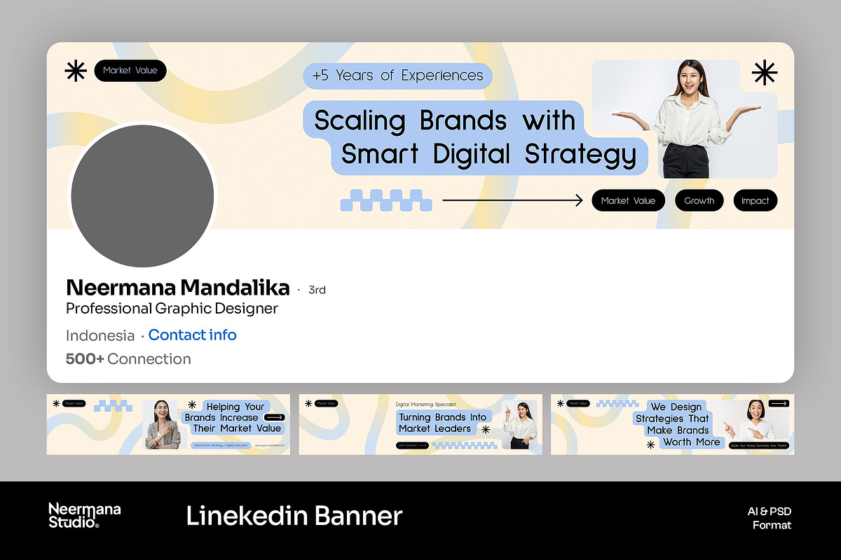 Modern Gradient Linkedin Banner, a Social Media Template by Neermana (Photo 1 of 4)