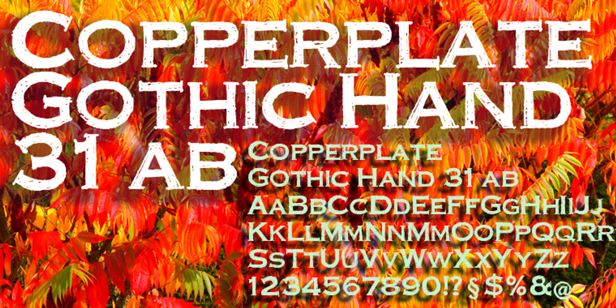 Copperplate Gothic Hand 31AB, a Serif Font by Wiescher-Design