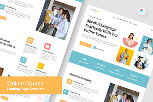 Trytors - Online Course Landing Page, an UI Kit Template by SquidPixey