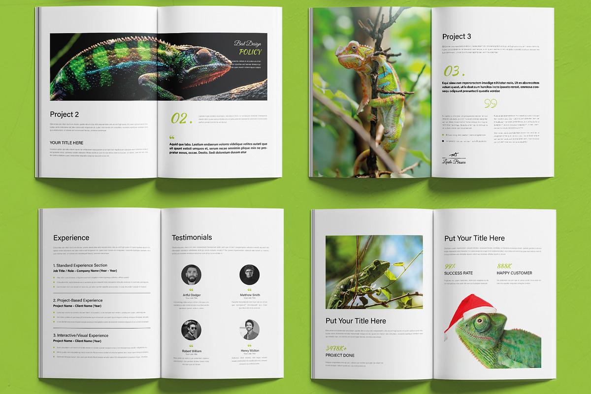 Minimalist Green Portfolio Layout, a Brochure Template by MightyDesign (Photo 3 of 6)