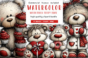 Valentines Teddy Bear Clipart, an Illustration by CreationArt (Thumbnail 1 of 5)