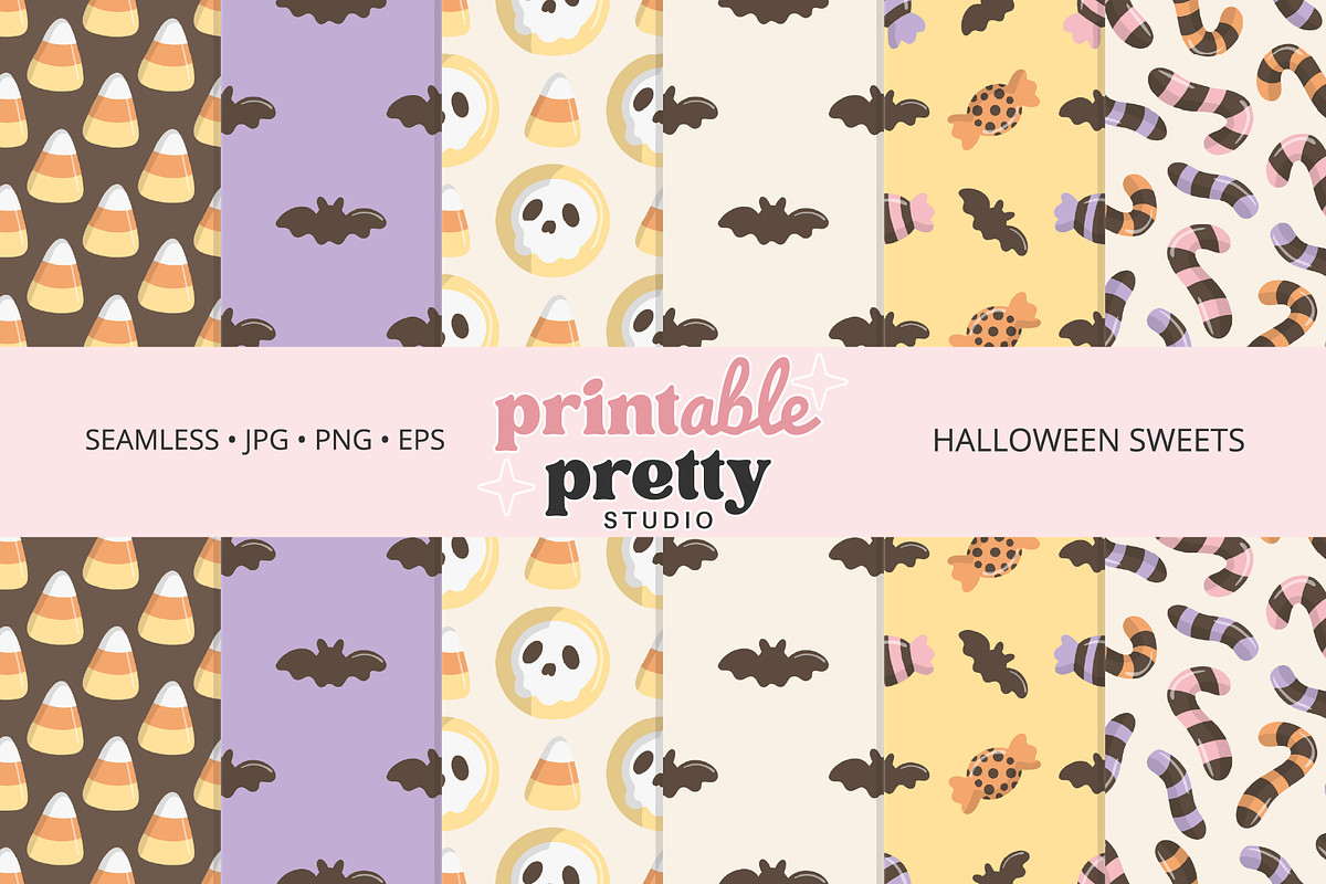 Halloween Sweets Clipart Pattern Set, a Seasonal Illustration by Printable Pretty Studio (Photo 10 of 11)