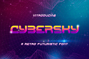 Cybersky - Retro Futuristic Font, a Font by Typefactoryco