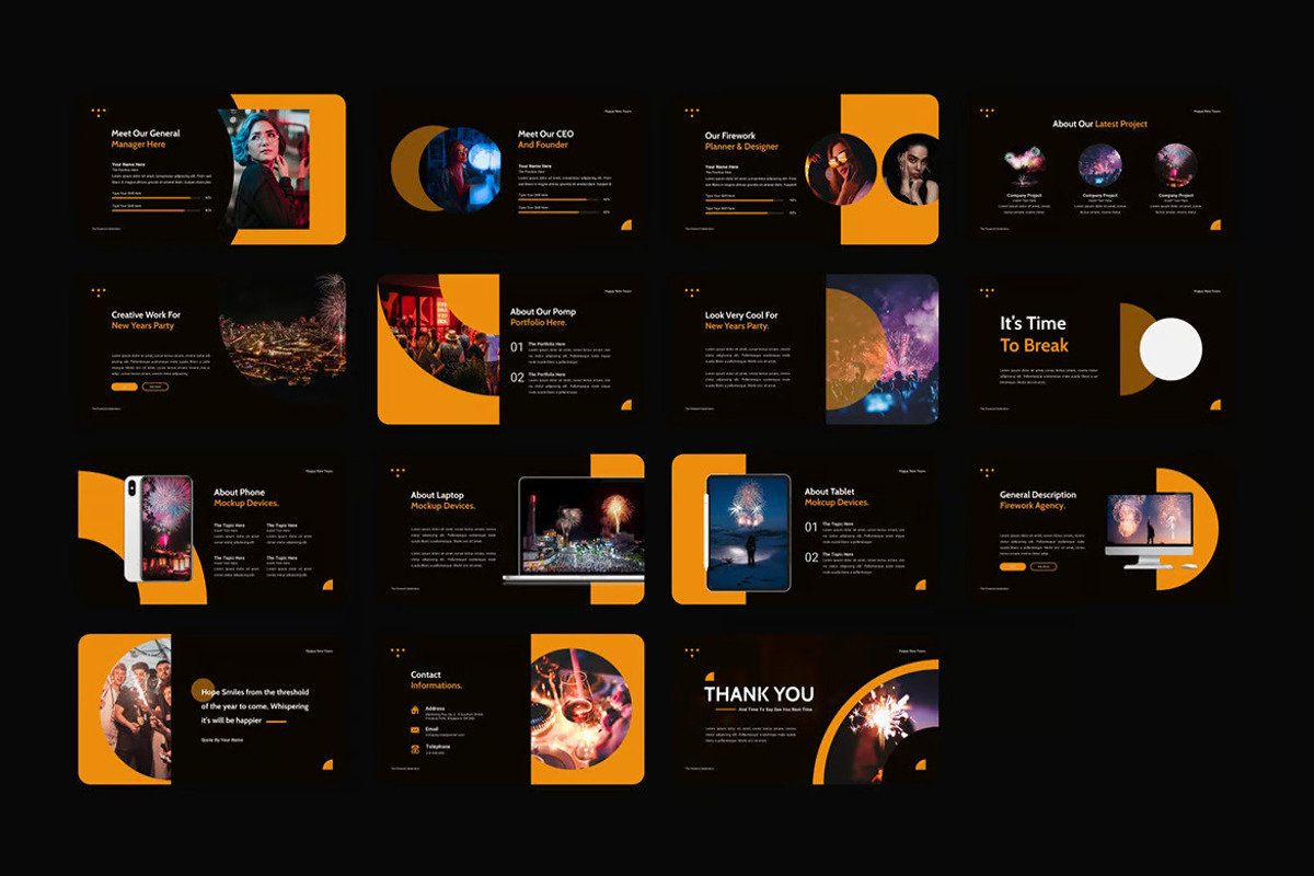 Dark Glamour Vibrant PowerPoint, a Presentation Template by UInstrument (Photo 3 of 3)