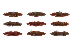 Cartoon deep dirty pits and burrow, an Object Illustration by Buch&Bee