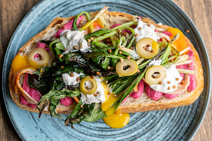 Sandwich plate tasty meal vegetables food olive, a Food & Drink Photo by Photo Drive Studio