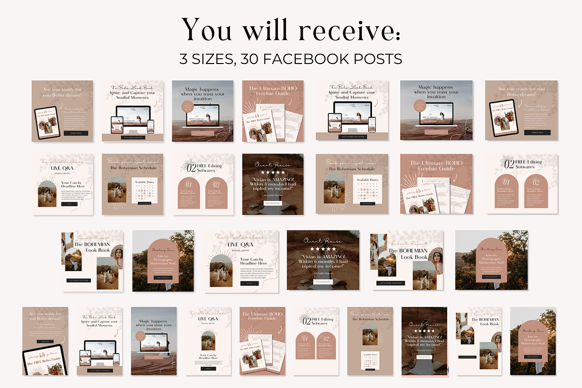 Facebook Post Cover Boho Canva, a Social Media Template by HerstedHertz (Photo 3 of 10)